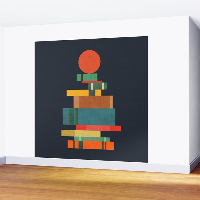Book stack with a ball Wall Mural Gallery Image 2