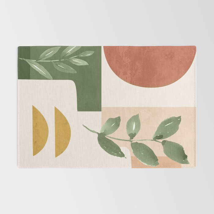 Abstract Shapes and Leaves Rug Gallery Image 2