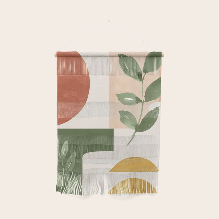 Abstract Shapes and Leaves Wall Hanging Gallery Image 1
