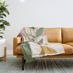 Abstract Shapes and Leaves Throw Blanket Gallery Image 1