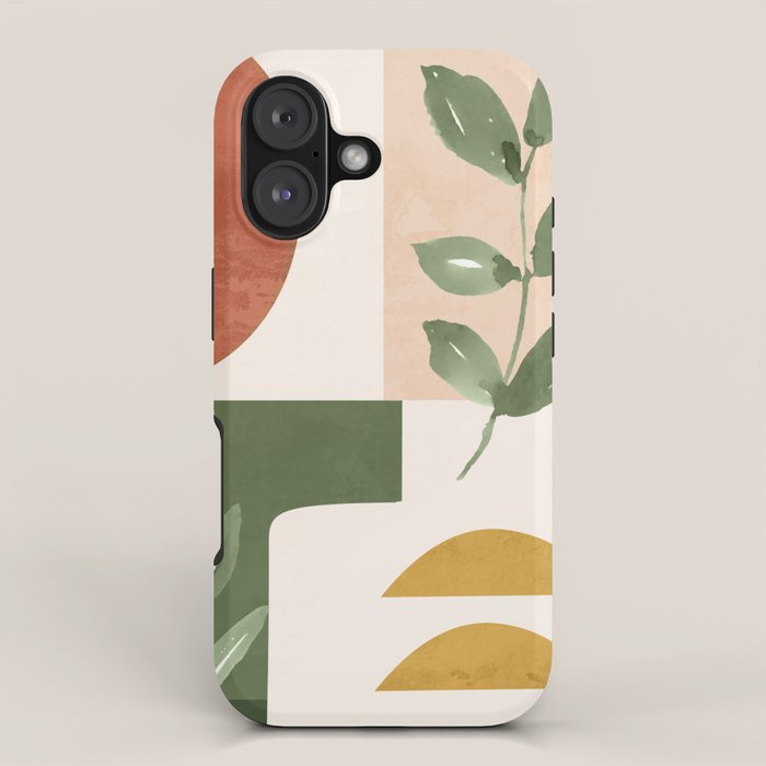 Abstract Shapes and Leaves iPhone Case Gallery Image 1