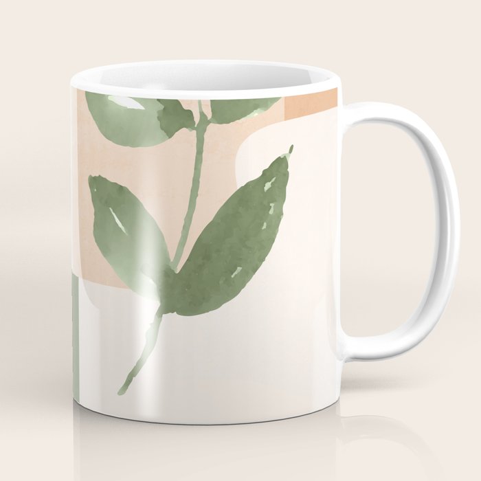 Abstract Shapes and Leaves Coffee Mug Gallery Image 1