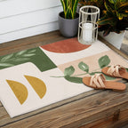 Abstract Shapes and Leaves Outdoor Rug Gallery Image 2