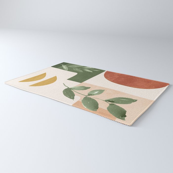 Abstract Shapes and Leaves Rug Gallery Image 3