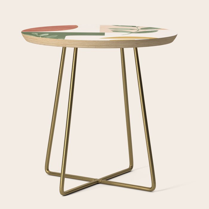 Abstract Shapes and Leaves Side Table Gallery Image 1