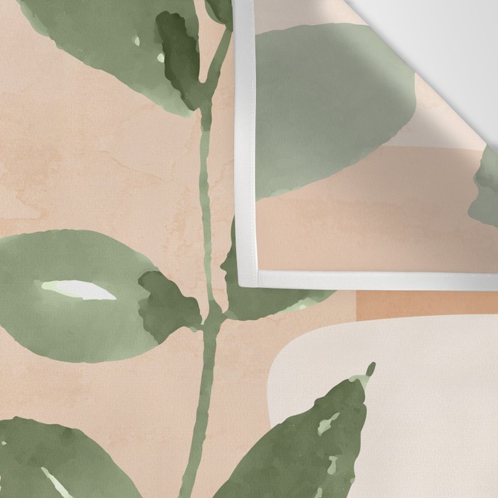 Abstract Shapes and Leaves Wall Tapestry Gallery Image 3