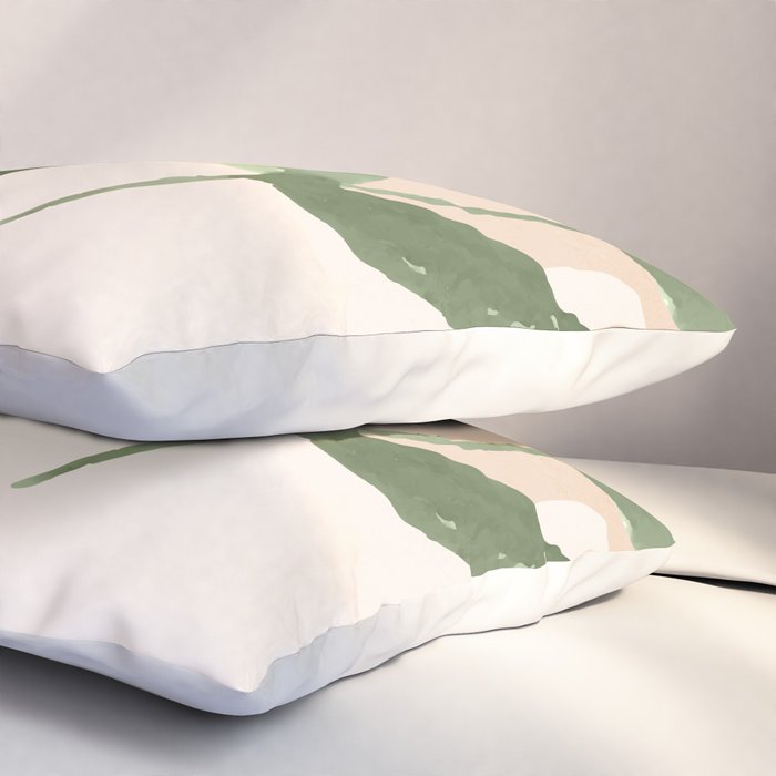 Abstract Shapes and Leaves Pillow Sham Gallery Image 3