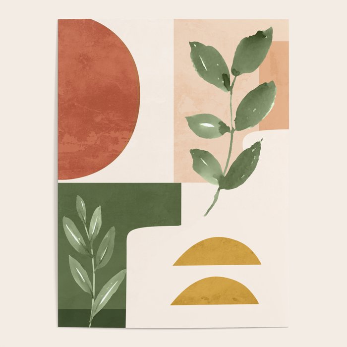 Abstract Shapes and Leaves Poster Gallery Image 1
