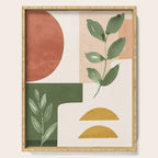 Abstract Shapes and Leaves Serving Tray Gallery Image 1