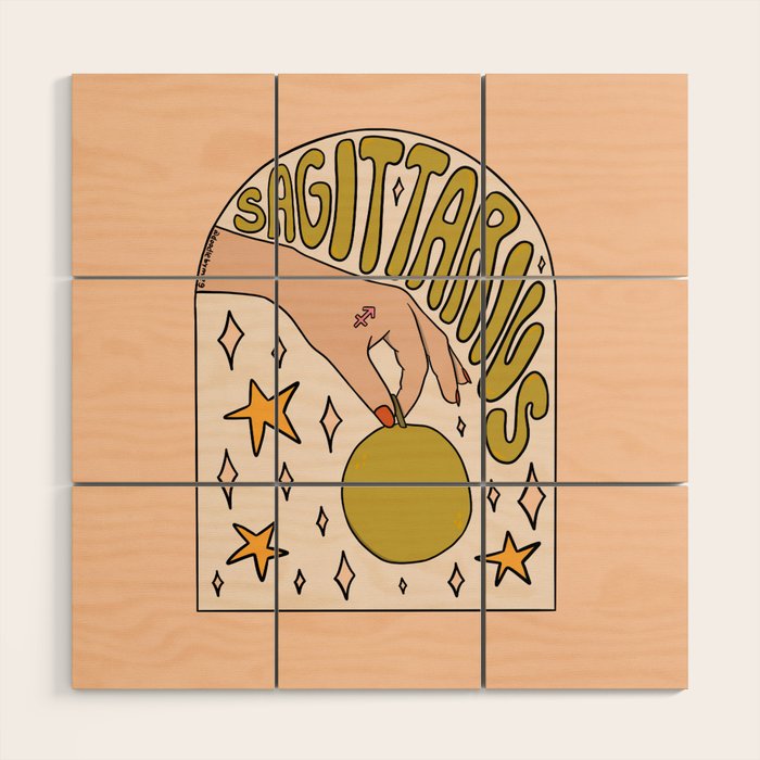 Sagittarius Guava Wood Wall Art Gallery Image 1