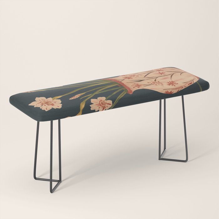 Blush Blooms in Painted Vase Bench Gallery Image 1