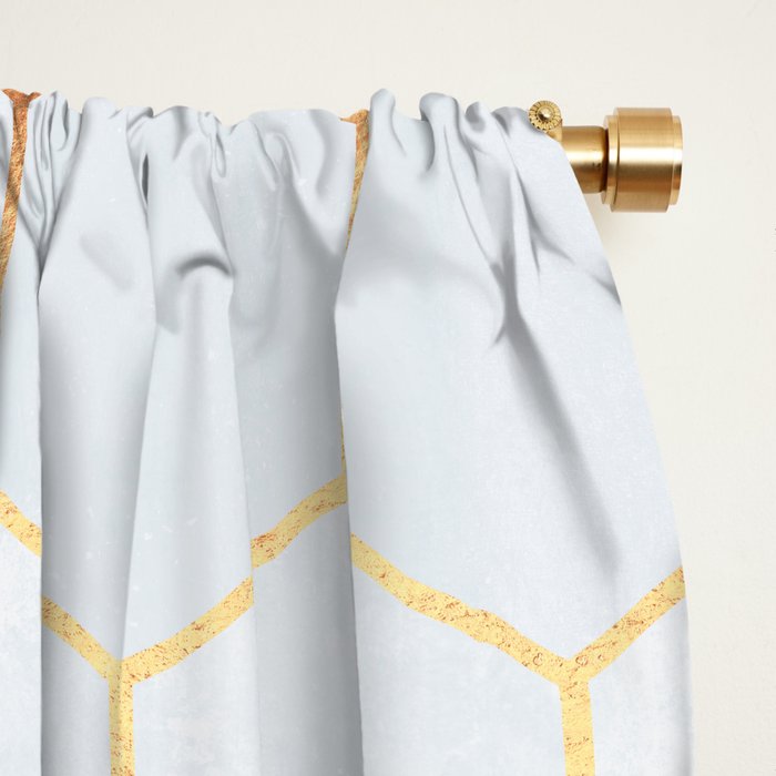 Soft Blue Hexagons Window Curtain Gallery Image 2