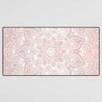 Mandala Yoga Love, Blush Pink Floral Desk Mat Gallery Image 3