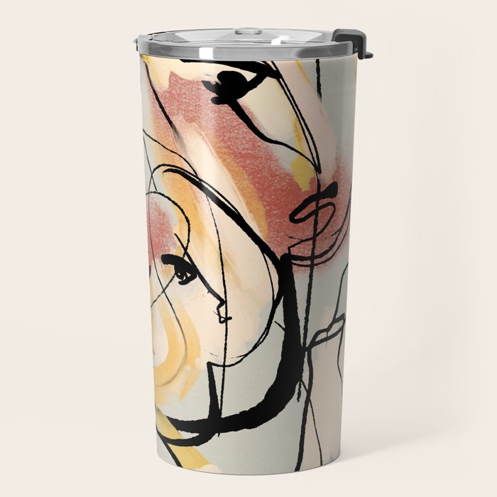 Abstract Female Figure Line Art Travel Mug Gallery Image 2
