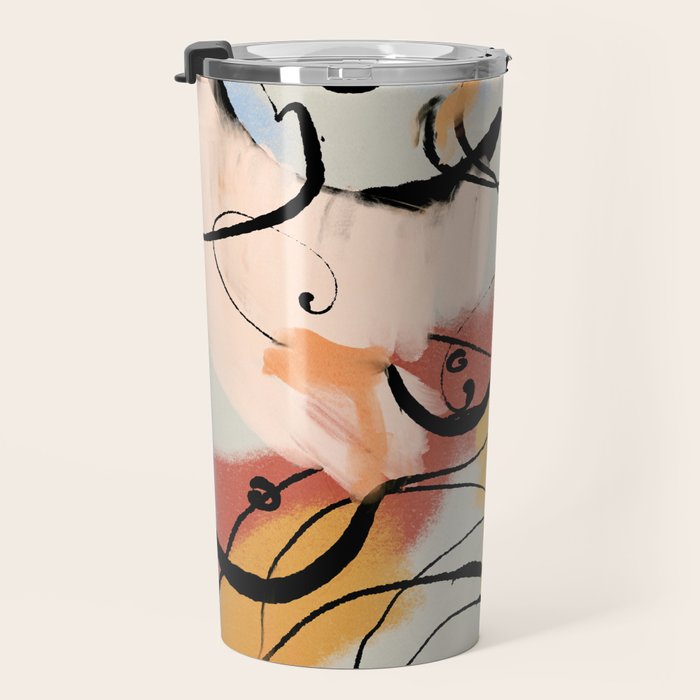 Abstract Female Figure Line Art Travel Mug Gallery Image 3