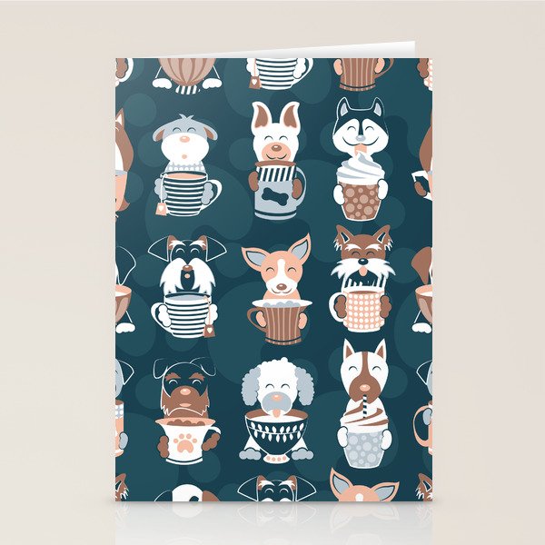 Doggie Coffee and Tea Time II Stationery Card Gallery Image 1
