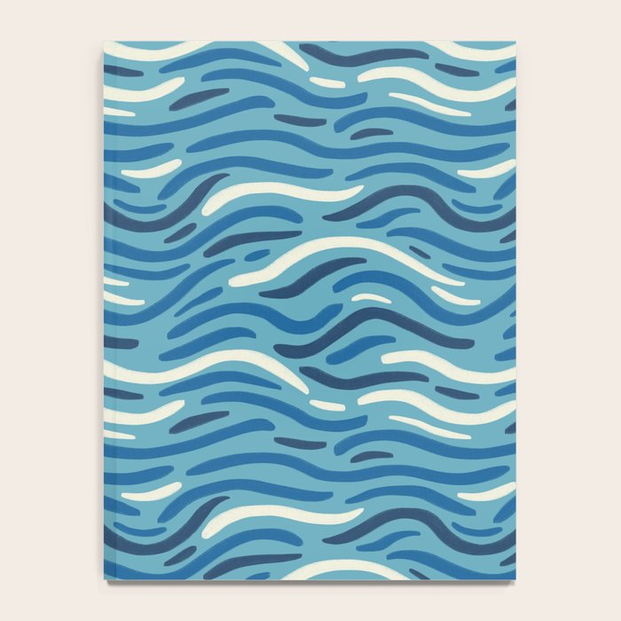 Ripples wavy pattern in blue Notebook Gallery Image 4