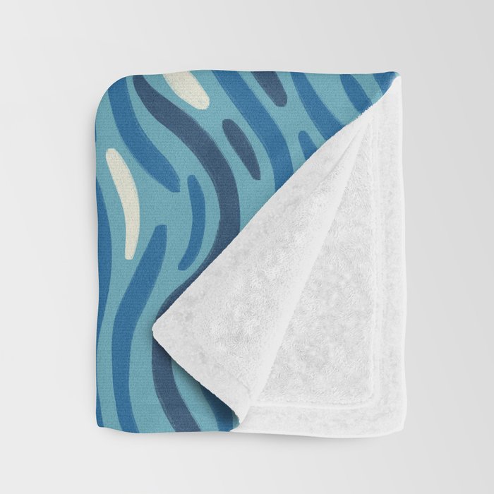 Ripples wavy pattern in blue Throw Blanket Gallery Image 3