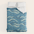 Ripples wavy pattern in blue Duvet Cover Gallery Image 6