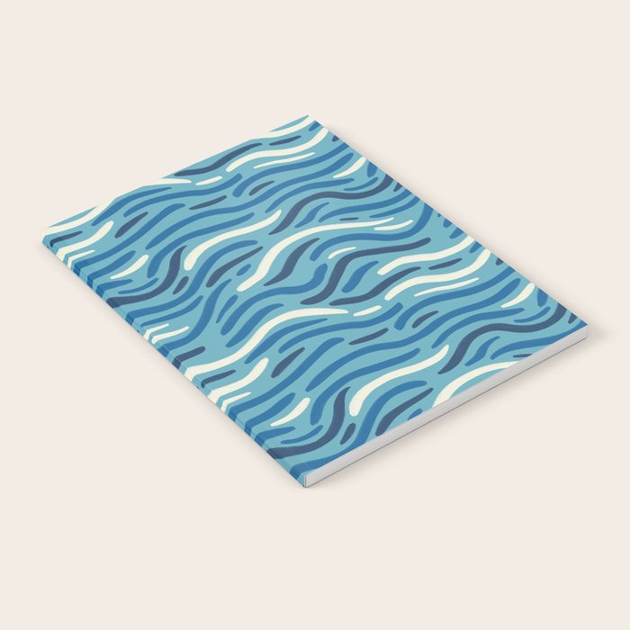 Ripples wavy pattern in blue Notebook Gallery Image 2