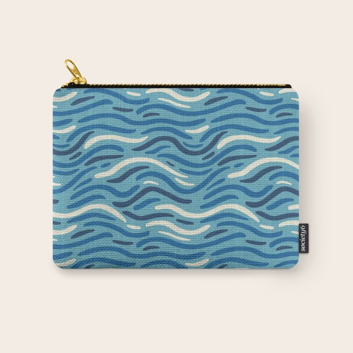 Ripples wavy pattern in blue Carry All Pouch Gallery Image 1