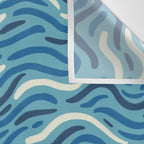 Ripples wavy pattern in blue Wall Tapestry Gallery Image 3