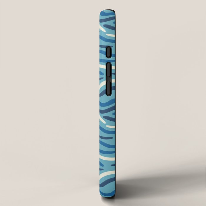 Ripples wavy pattern in blue iPhone Case Gallery Image 2