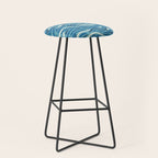 Ripples wavy pattern in blue Stool Gallery Image 1