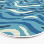 Ripples wavy pattern in blue Bath Mat Gallery Image 3