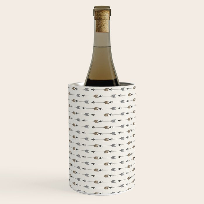 Vertical Arrow Patterns - Cream and Neutral Earth Tones Wine Chiller Gallery Image 1