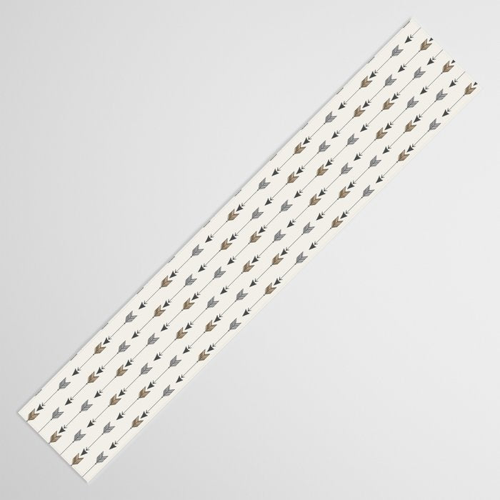Vertical Arrow Patterns - Cream and Neutral Earth Tones Table Runner Gallery Image 3