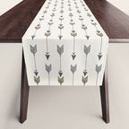 Vertical Arrow Patterns - Cream and Neutral Earth Tones Table Runner Gallery Image 1