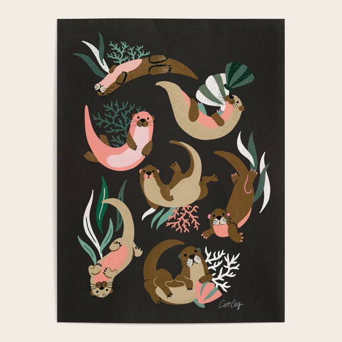 Otter Collection - Charcoal Poster Gallery Image 4