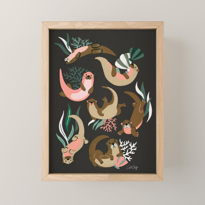 Otter Collection - Charcoal Mini Art Print Gallery Image 1