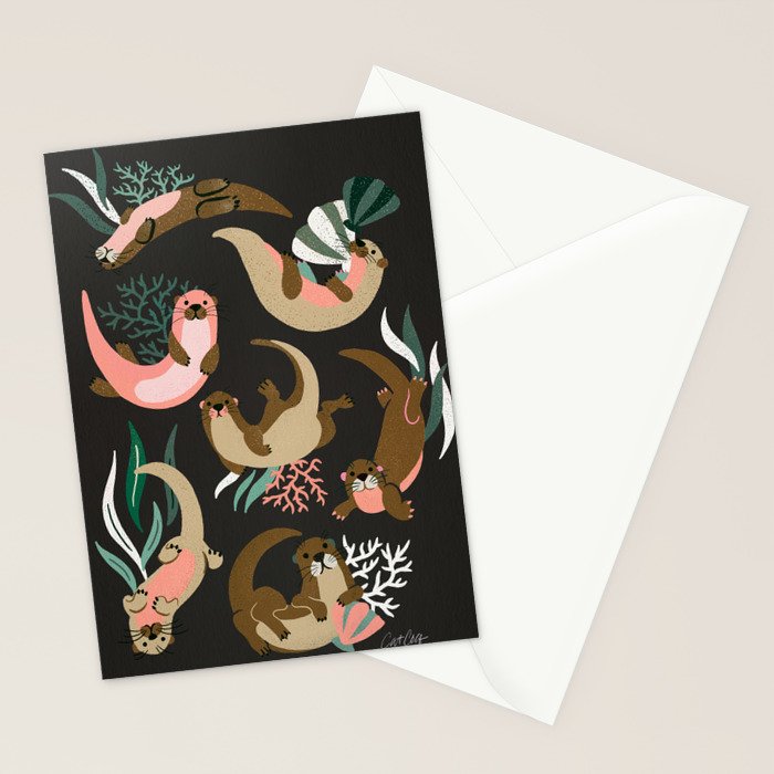 Otter Collection - Charcoal Stationery Card Gallery Image 2