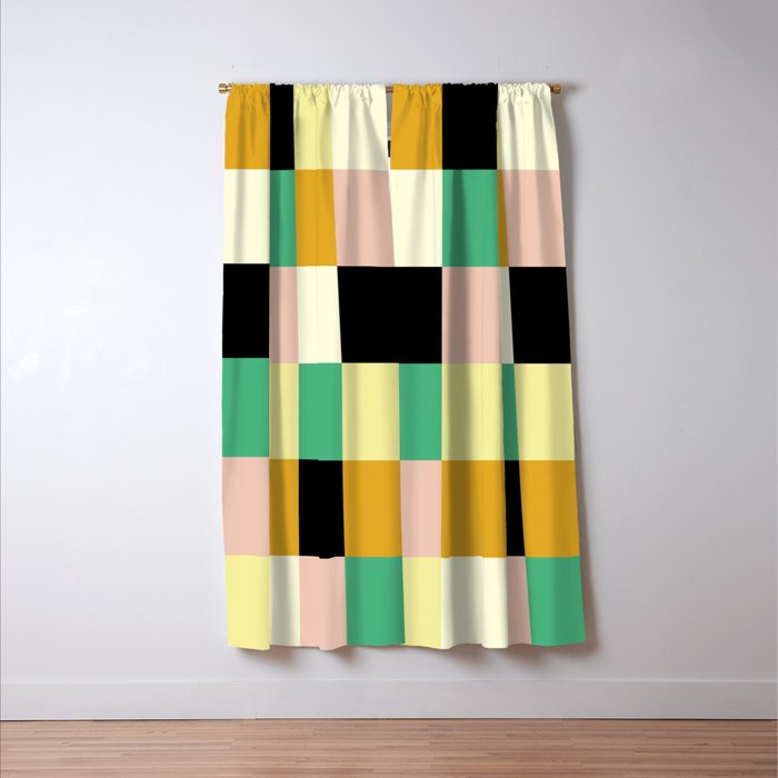 Bold Colorful Checks Pattern - Large XXXIII Window Curtain Gallery Image 3