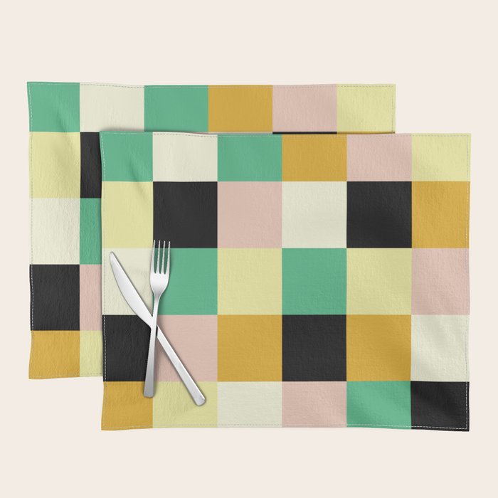 Bold Colorful Checks Pattern - Large XXXIII Placemat Gallery Image 1