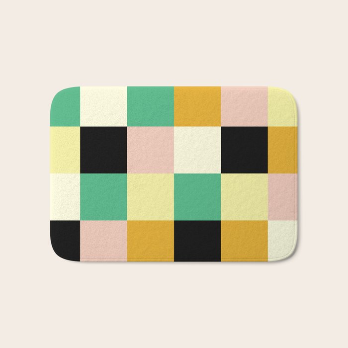 Bold Colorful Checks Pattern - Large XXXIII Bath Mat Gallery Image 1