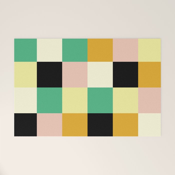 Bold Colorful Checks Pattern - Large XXXIII Welcome Mat Gallery Image 1