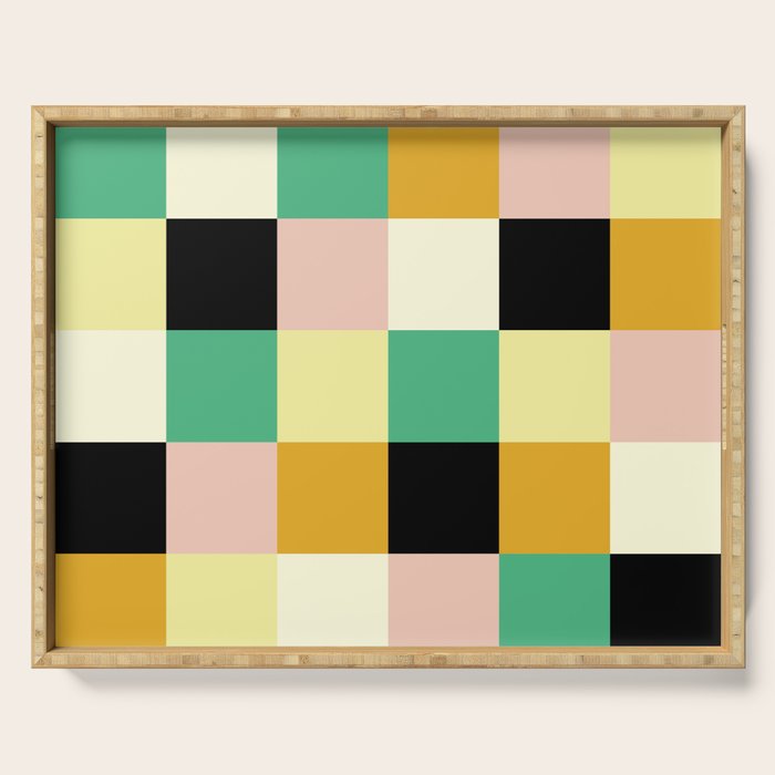 Bold Colorful Checks Pattern - Large XXXIII Serving Tray Gallery Image 1