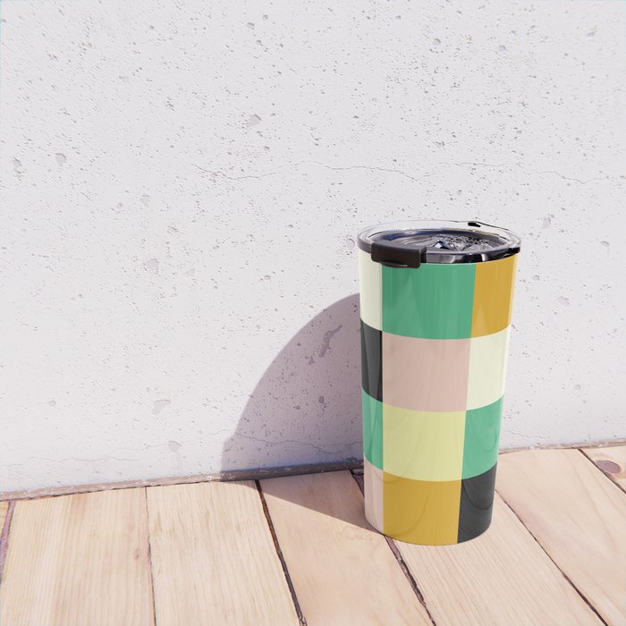 Bold Colorful Checks Pattern - Large XXXIII Travel Mug Gallery Image 4