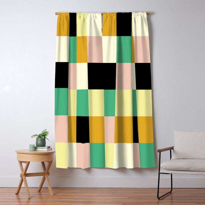 Bold Colorful Checks Pattern - Large XXXIII Window Curtain Gallery Image 5