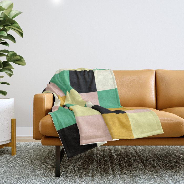 Bold Colorful Checks Pattern - Large XXXIII Throw Blanket Gallery Image 1