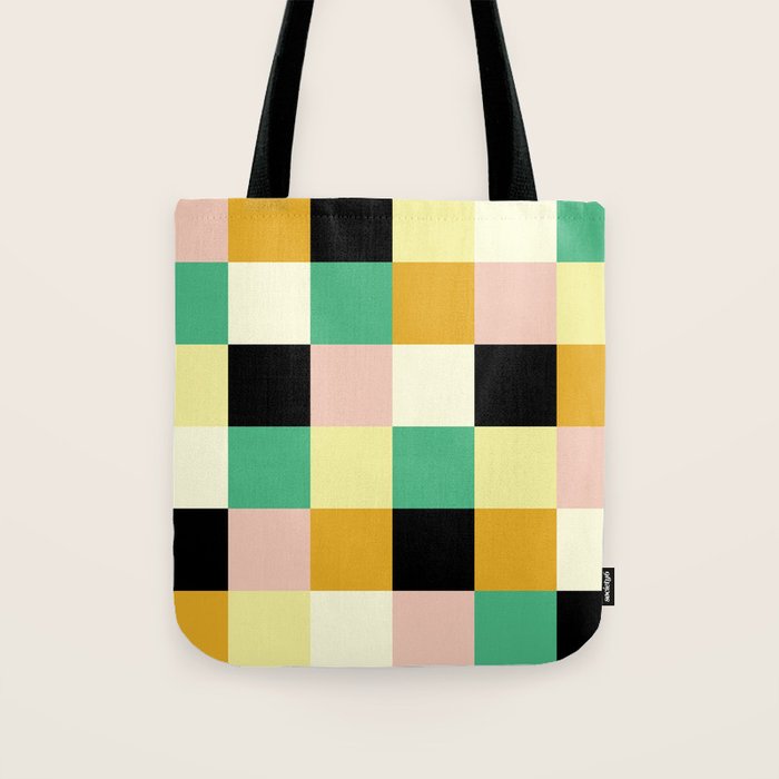 Bold Colorful Checks Pattern - Large XXXIII Tote Bag Gallery Image 1