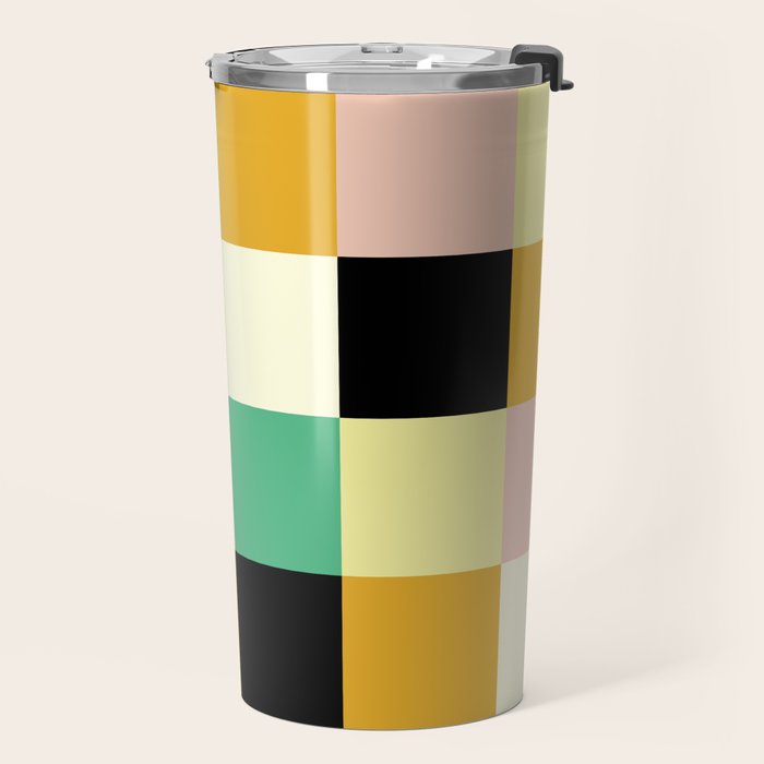 Bold Colorful Checks Pattern - Large XXXIII Travel Mug Gallery Image 2