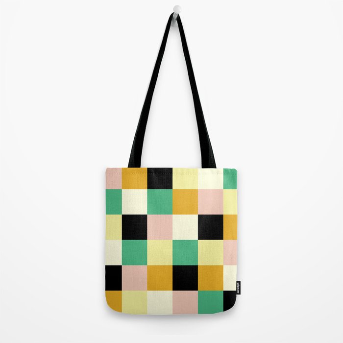 Bold Colorful Checks Pattern - Large XXXIII Tote Bag Gallery Image 2