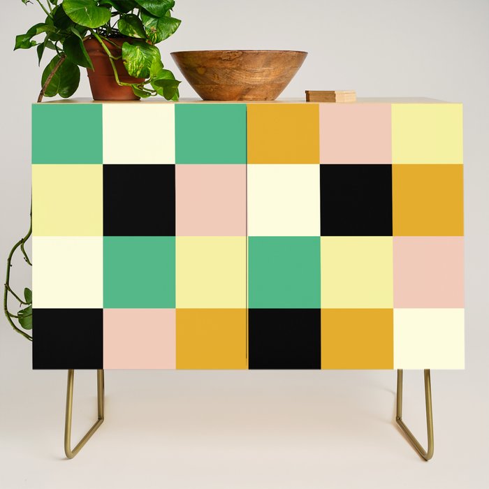 Bold Colorful Checks Pattern - Large XXXIII Credenza Gallery Image 1