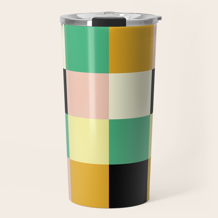Bold Colorful Checks Pattern - Large XXXIII Travel Mug Gallery Image 1
