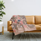 Squirrels & Blooms â Peach & Tan Throw Blanket Gallery Image 1