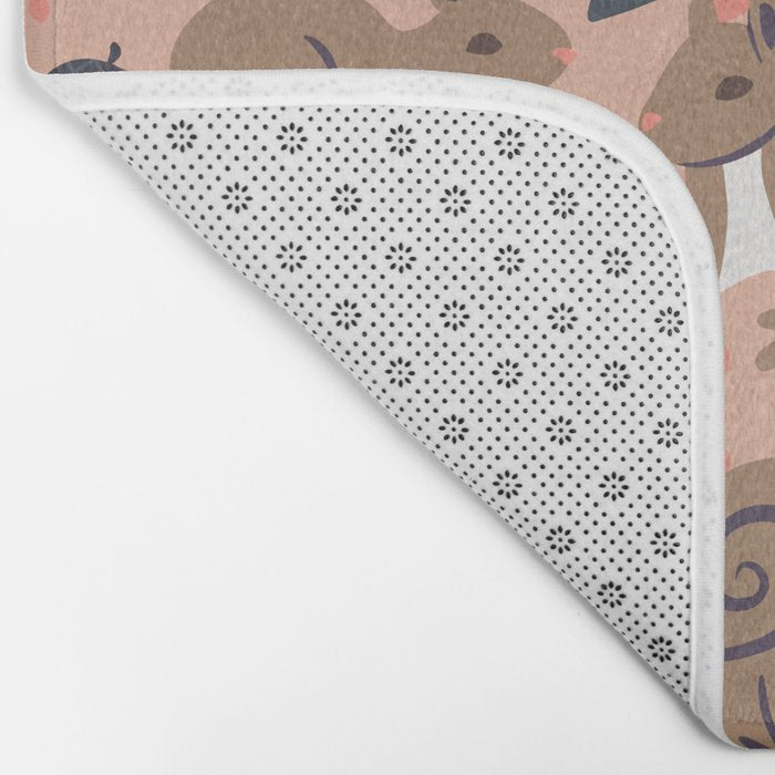 Squirrels & Blooms â Peach & Tan Bath Mat Gallery Image 2
